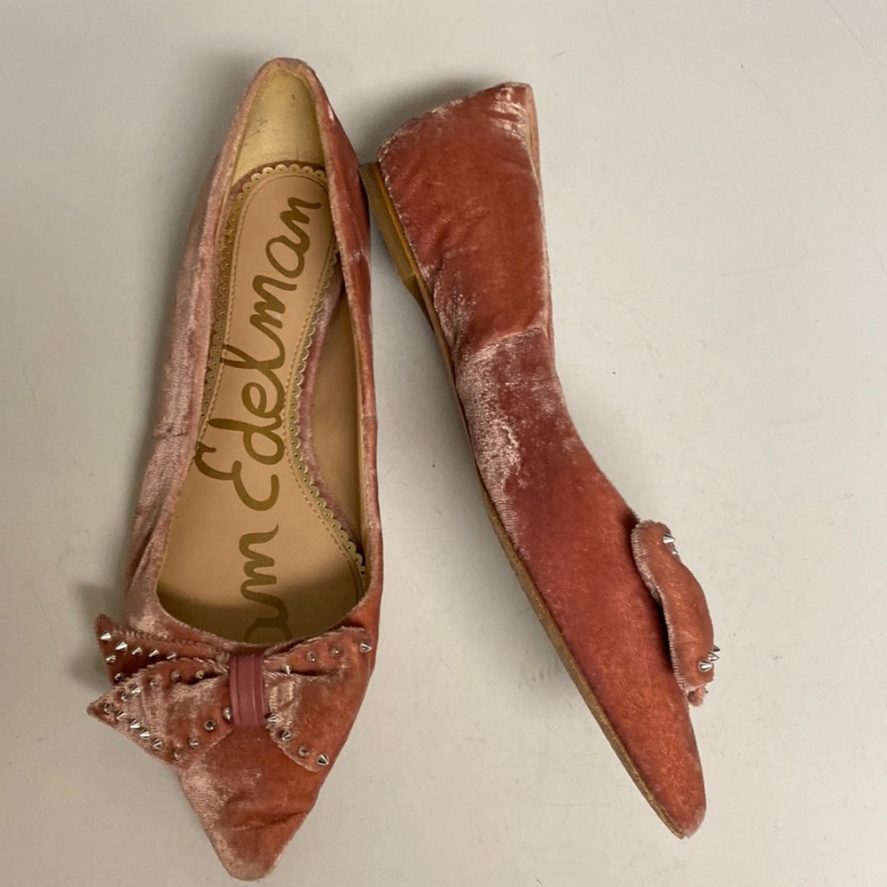 Sam Edelman Pink Velour Flat Shoes Size 7.5